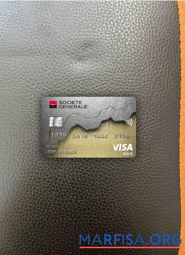 Downloadable France Société générale bank visa gold card photolook front download for verification